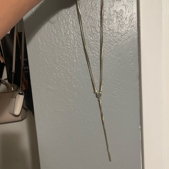 Kendra Scott Starla Y necklace in platinum drusy and gold - Picture 2 of 4